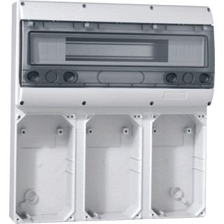 Legrand Basis voor 3 afdekplaten 125x220mm+rail 18 modules-P17 tempra