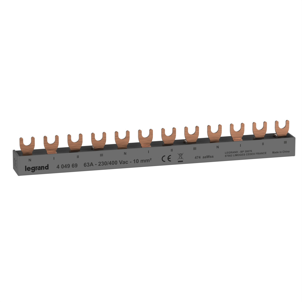 Legrand Componenten Kamrail Vork 4P 12mod 10MM²