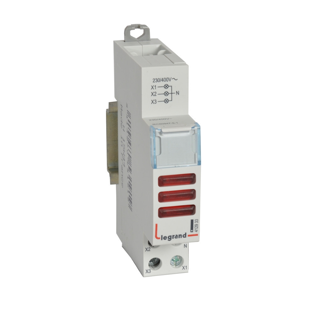Legrand CX3 signaallamp drievoudig led rood 230/400V ac-1 module 17,8MM
