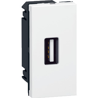 Legrand Mosaic data-aansluiting met schroefverbinding usb basiselement met centrale afdekplaat 1 connector zonder label wit