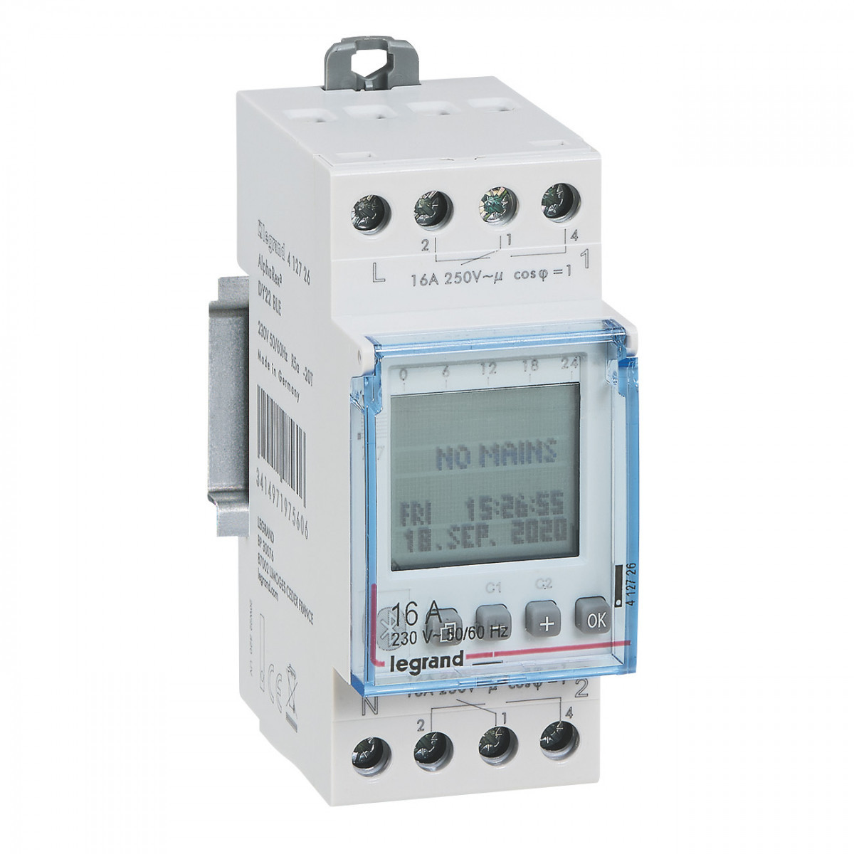 Legrand Tijdschakelklokken Dig. schakelklok alpharex³ jaarprog. 2 kan. - bluetooth - 2 mod.