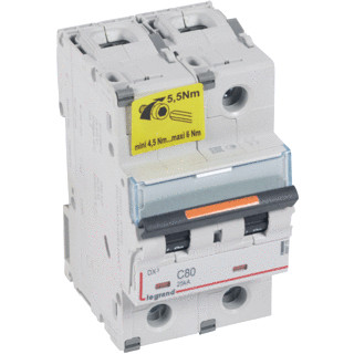 Legrand Lexic installatieautomaat C karakteristiek 80a 2P 2 beveiligd 3te