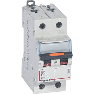 Legrand Lexic installatieautomaat D karakteristiek 10a 2P 2 beveiligd 2te