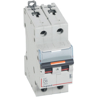 Legrand Lexic installatieautomaat D karakteristiek 6a 2P 2 beveiligd 2te