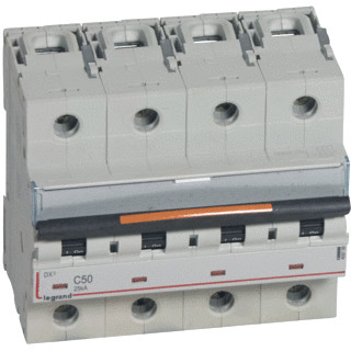 Legrand Lexic installatieautomaat C karakteristiek 50a 4P 3 beveiligd incl nul 6te