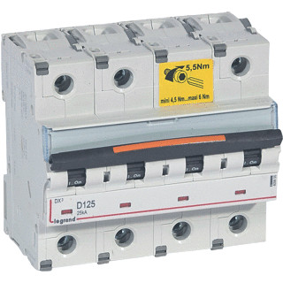Legrand Lexic installatieautomaat D karakteristiek 125a 4P 3 beveiligd incl nul 6te