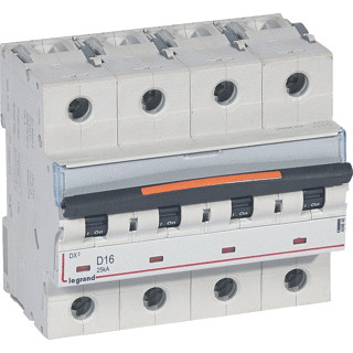 Legrand Lexic installatieautomaat D karakteristiek 16a 4P 3 beveiligd incl nul 6te