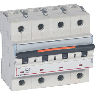 Legrand Lexic installatieautomaat D karakteristiek 25a 4P 3 beveiligd incl nul 6te