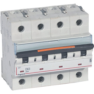 Legrand Lexic installatieautomaat D karakteristiek 63a 4P 3 beveiligd incl nul 6te
