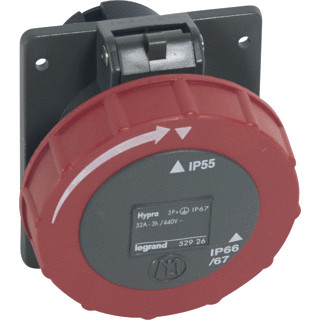 Legrand Half-inb.WCD 440V 32a 3p+a 3H hypra ip66/67-kunststof