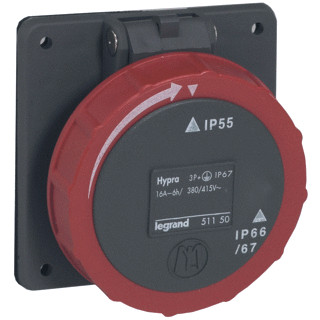 Legrand Half-inbctdoos 380V 32a 3p+n+a hypra-ip 66/67-55-70x70