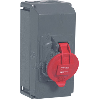 Legrand Opb.doorverbind doos kunststof met WCD 400V 63a 3p+a hypra ip44