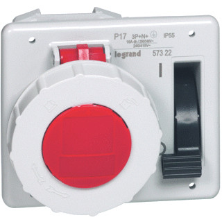 Legrand Inbouwcontact.16a 4p+a 400V ip 55 met vergrendeling
