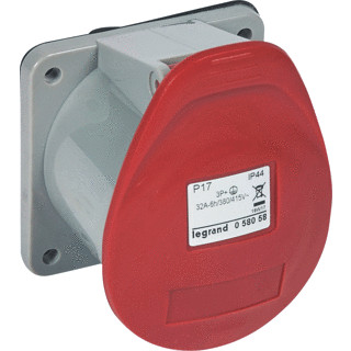 Legrand Inbouwcontactdoos 400V 32a 4P recht P17 ip44