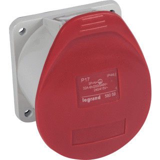 Legrand Inbouwcontactdoos 400V 32a 5P recht P17 ip44