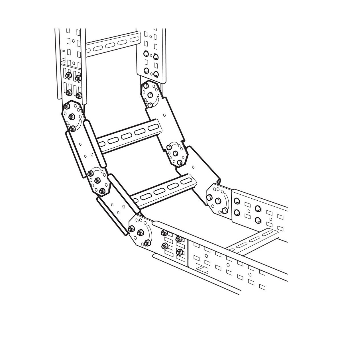 Legrand Kabelladder Instelbaar Stijg/vervalstuk THVZ B600 H125 +bevestigingsmateriaal