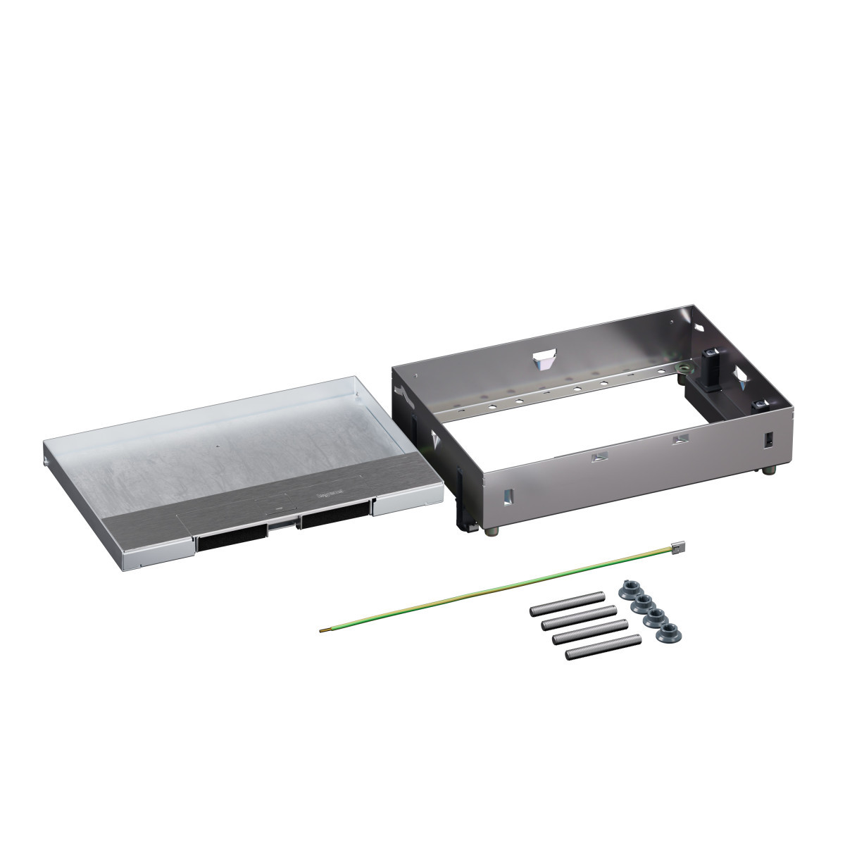 Legrand Legrand Dekselset Metaal rechth.markeerr.+inbouwframe 8/12M inspectie