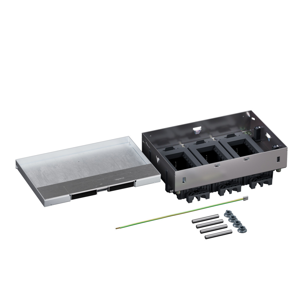 Legrand Legrand Dekselset Metaal rechth.markeerr.+inbouwframe hor.12mod. verh.vloer
