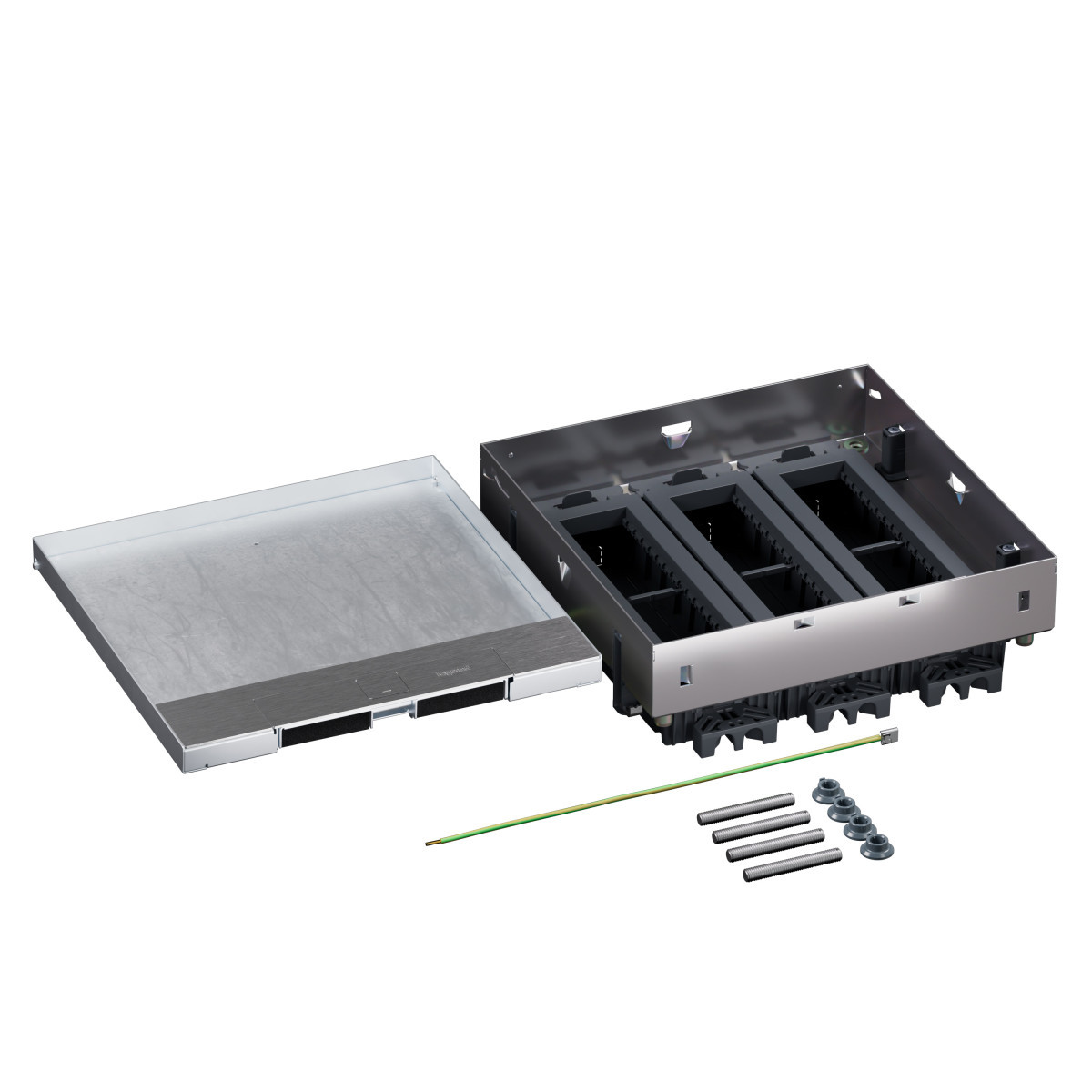 Legrand Legrand Dekselset Metaal vierk.markeerr.+inbouwframe hor.24mod. verh.vloer