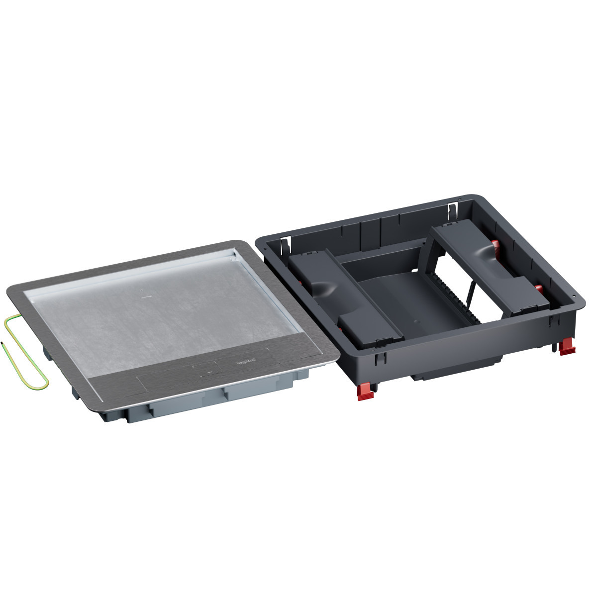 Legrand Legrand Dekselset Metaal vierk.tapijtr.+inbouwframe vert.16mod. betonvloer