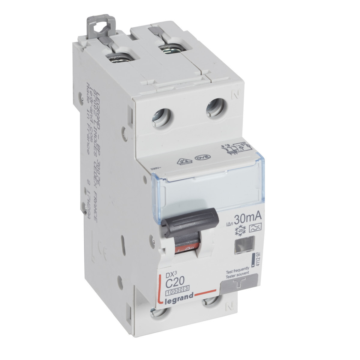 Aardlekautomaat DX³ 1P+N c20a 10ka 30ma, kortsluitverm iec60947-2-10ka