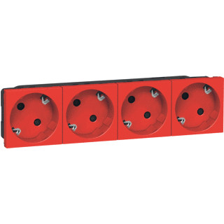 Legrand Mosaic wandcontactdoos moduledrager ra 3V KV rood