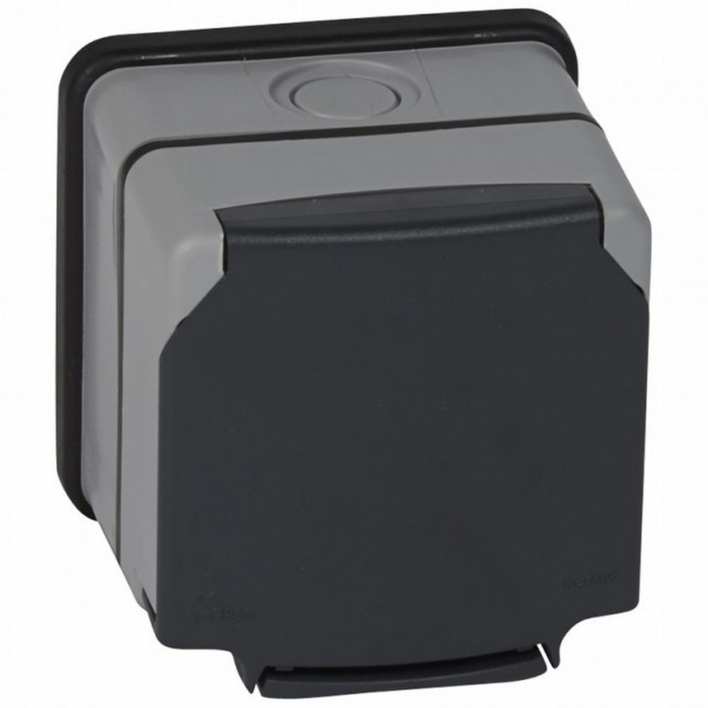 Legrand Plexo wandcontactdoos opbouw (stucwerk) british standard 1V KV grijs