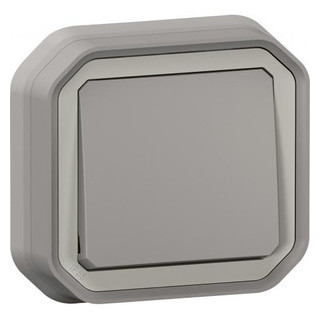 Legrand Plexo drukknop no inbouw compleet met inbouwkader ip55 ik08 grijs