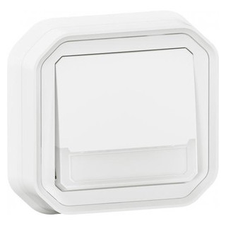 Legrand Plexo drukknop no verlicht (12V) met etikethouder - inbouw ip55 wit