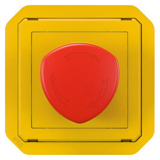 Legrand Plexo noodstop kwartslag ontgrendeling 3a-250V-NG-no geel-rood mechan