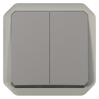 Legrand Plexo rolluikbediening dubbele drukknop 6a - 500W mechanisme grijs