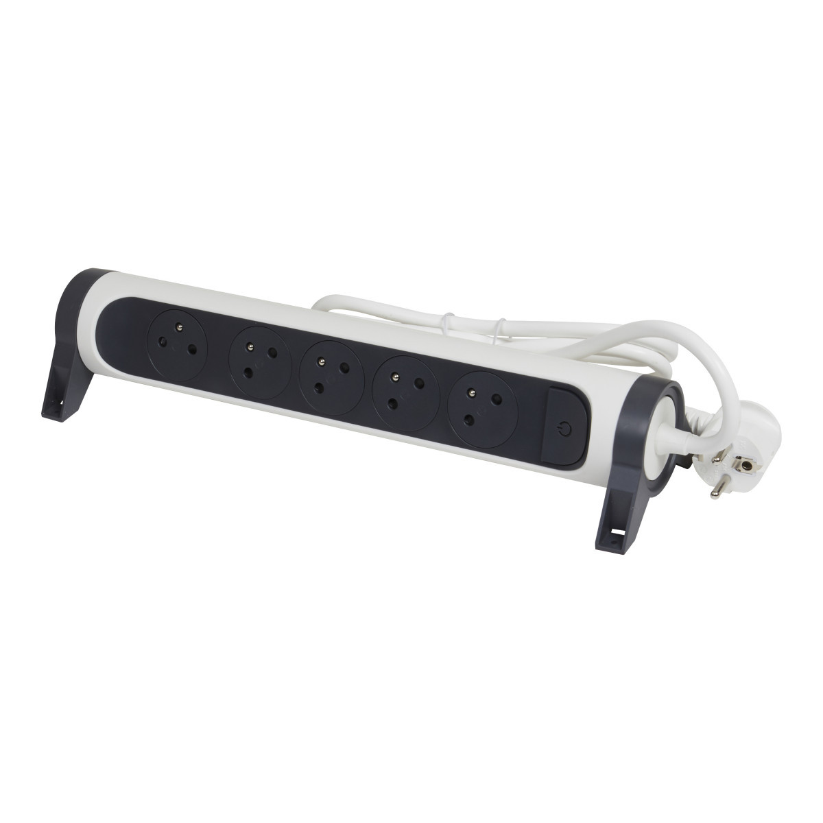 Legrand Contactdozen Premium Contactdoos 5x2p + penaarde met 1,5M snoer - zwart-wit