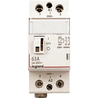 Legrand Relais manuele bediening 2no 63a 230vac geluidsarm
