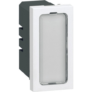 Legrand Mosaic signaallamp enkelvoudig voor 50/60HZ of DC basiselement met centrale afdekplaat 24V inbouw wit wit ip41