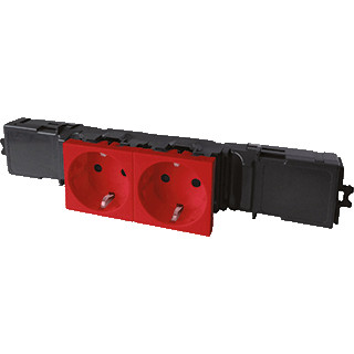 Legrand Mosaic van geel gwo snap on wandcontactdoos 3-polig winsta ra wandgoot 16a 250V KV rood ip40