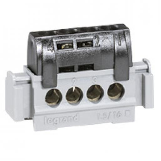 Legrand Verdelerstrook lexic ip2 zwart 4 aansluitingen