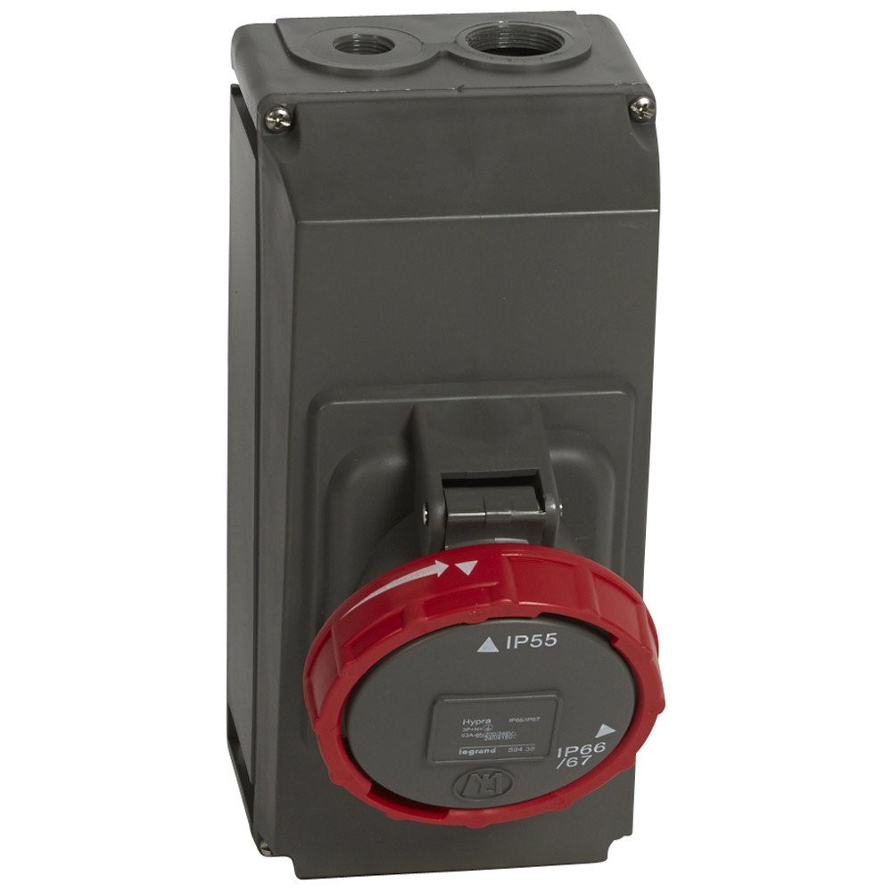 Legrand Hypra wandcontactdoos aardingspen 1V grijs