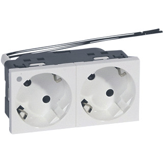 Legrand Mosaic wandcontactdoos moduledrager ra 2V KV wit