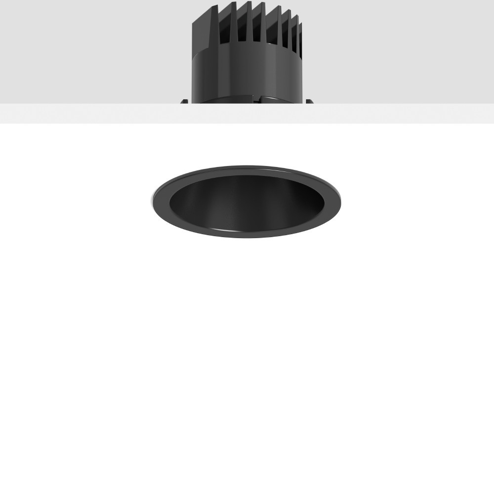 RZB LEVIDO round Levido Round, 7,5 / 12 W, 620 / 950 LM, 830, zwart, dali, inbouwdownli