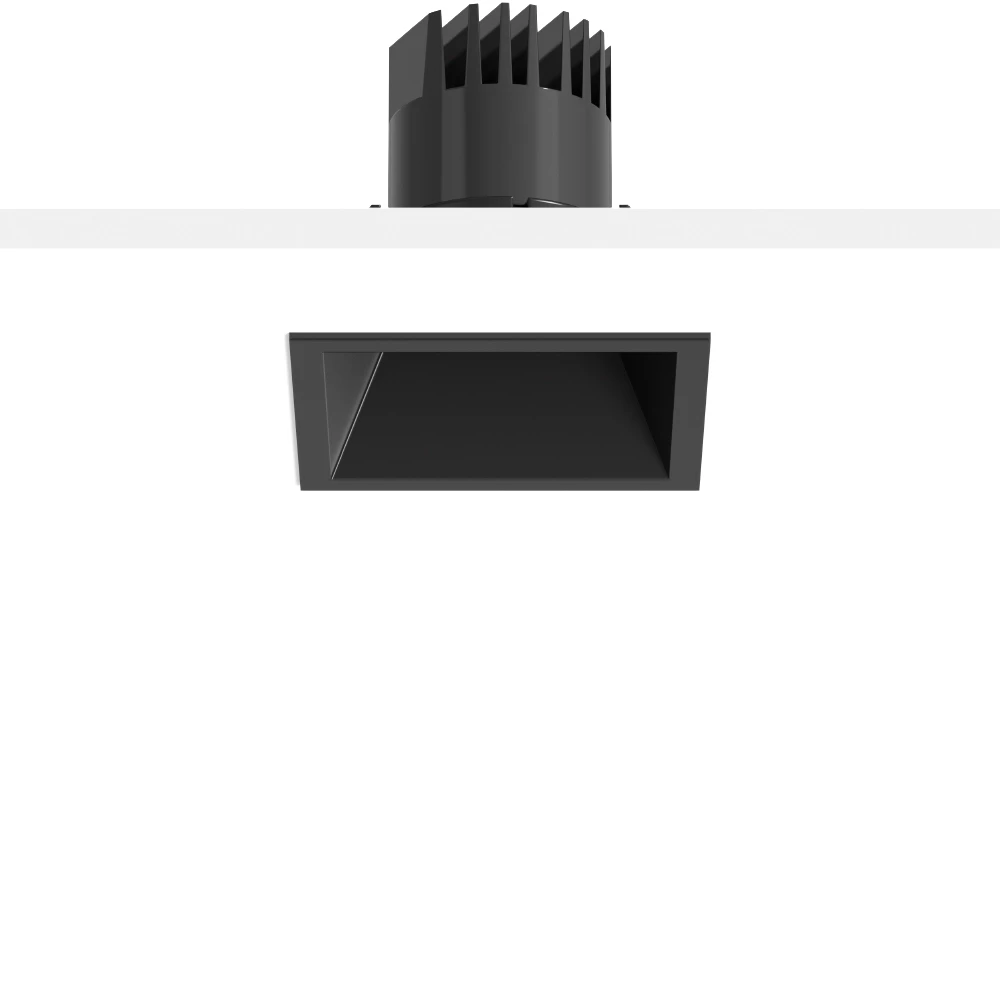 RZB LEVIDO square Levido Square, 7,5 / 12 W, 650 / 1000 LM, 840, zwart, dali, inbouwdown