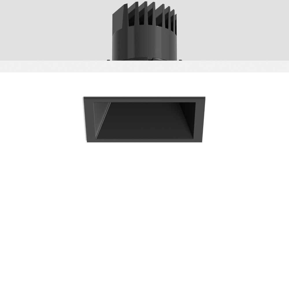RZB LEVIDO square Levido Square, 7,5 / 12 W, 680 / 1050 LM, 830, zwart, dali, inbouwdown