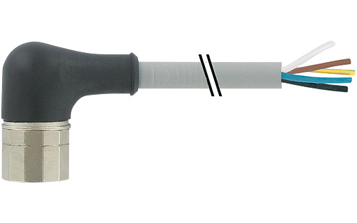 Murrelektronik Power Connectors M23 Female 90° with cable pur 16x0.5+3x1.0 GY ul/csa+drag CH. 5M