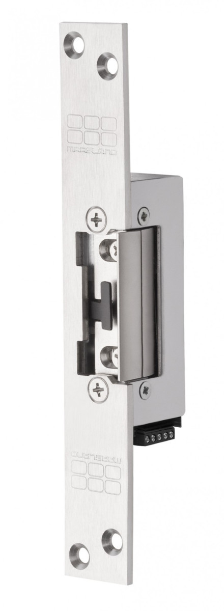 Maasland Elektrische vergrendelingen Elektrische Deuropener, korte sluitplaat, 12-28V DC, dagschootsignaler Maasland Elektrische vergrendelingen Elektrische Deuropener, korte sluitplaat, 12-28V DC, dagschootsignaler