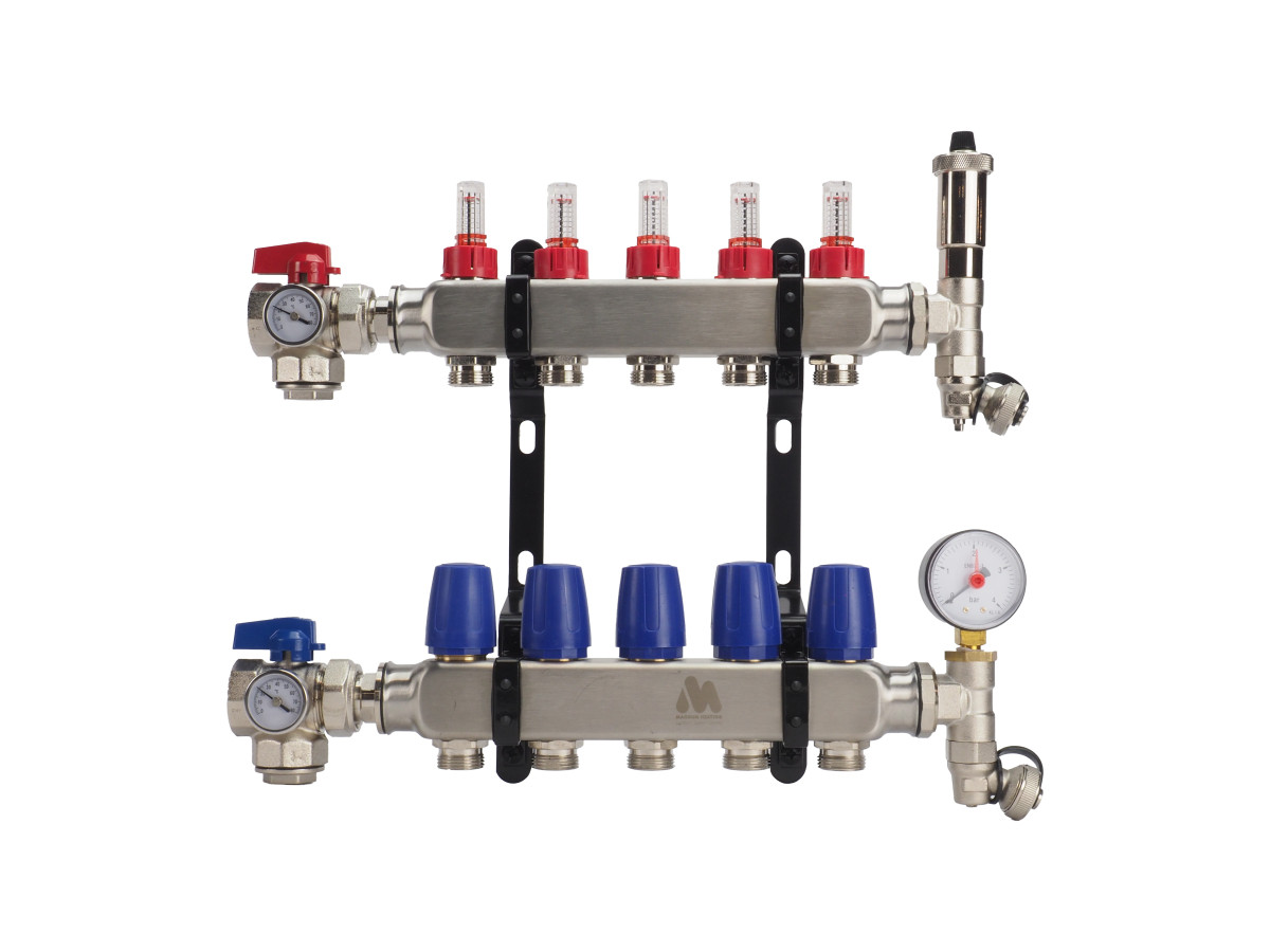 Magnum Verdeler Manifold Regelunit Premium RVS open vloerverwarming verdeler LT 15 groeps