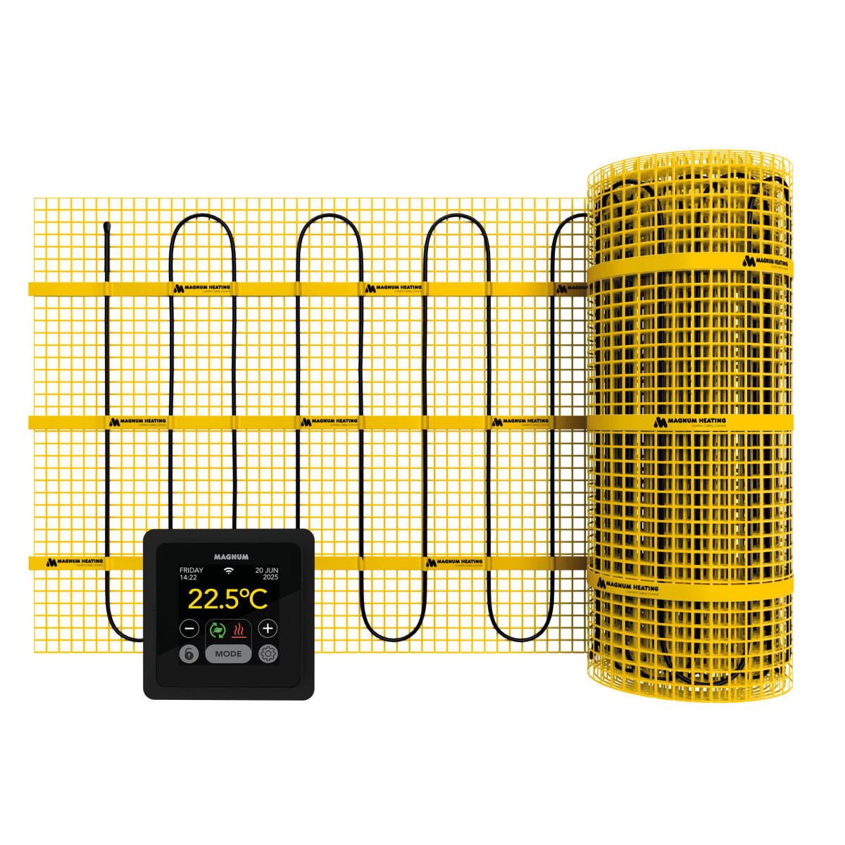 Magnum Vloerverwarmingsmat Mat set 9M2 - 1350W + wifi thermostaat zwart