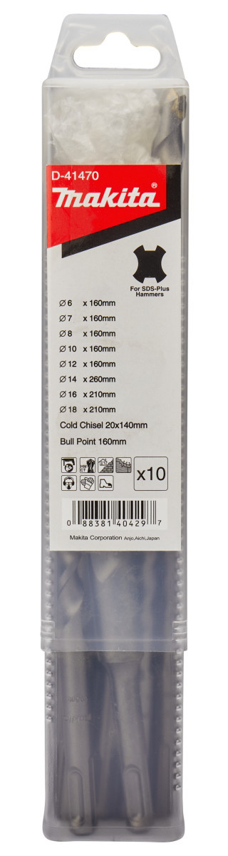 Makita B2S: Betonboor-/beitelset 10-delig