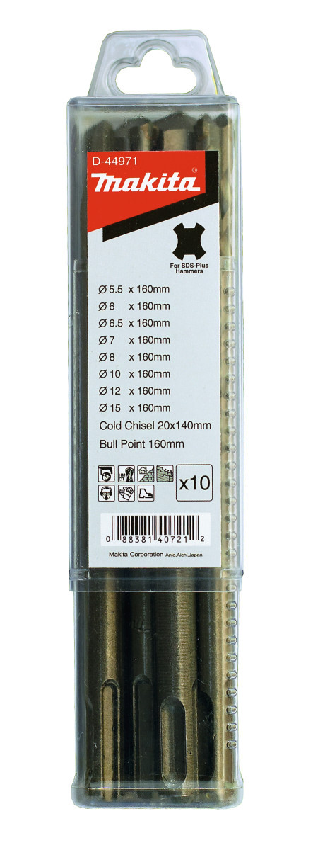 Makita B2S: Betonboor-/beitelset 10-delig