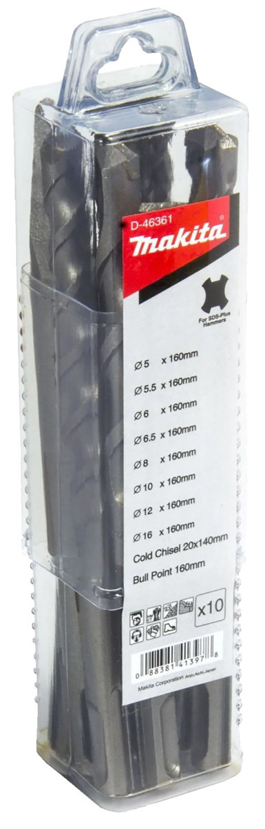 Makita B2S: Betonboor-/beitelset 10-delig