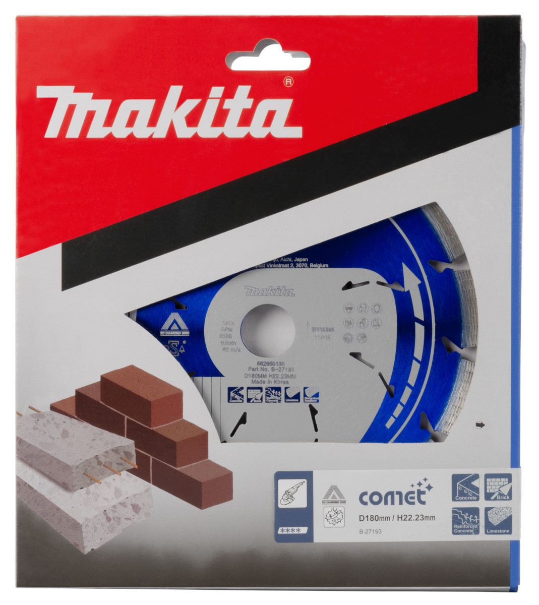 Makita Diamantschijf 180x22,23x2,2MM blauw