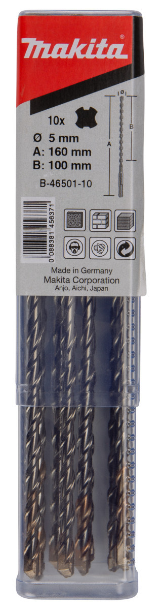 Makita P2S: SDS-plus boor 5x160mm set 10 stuks